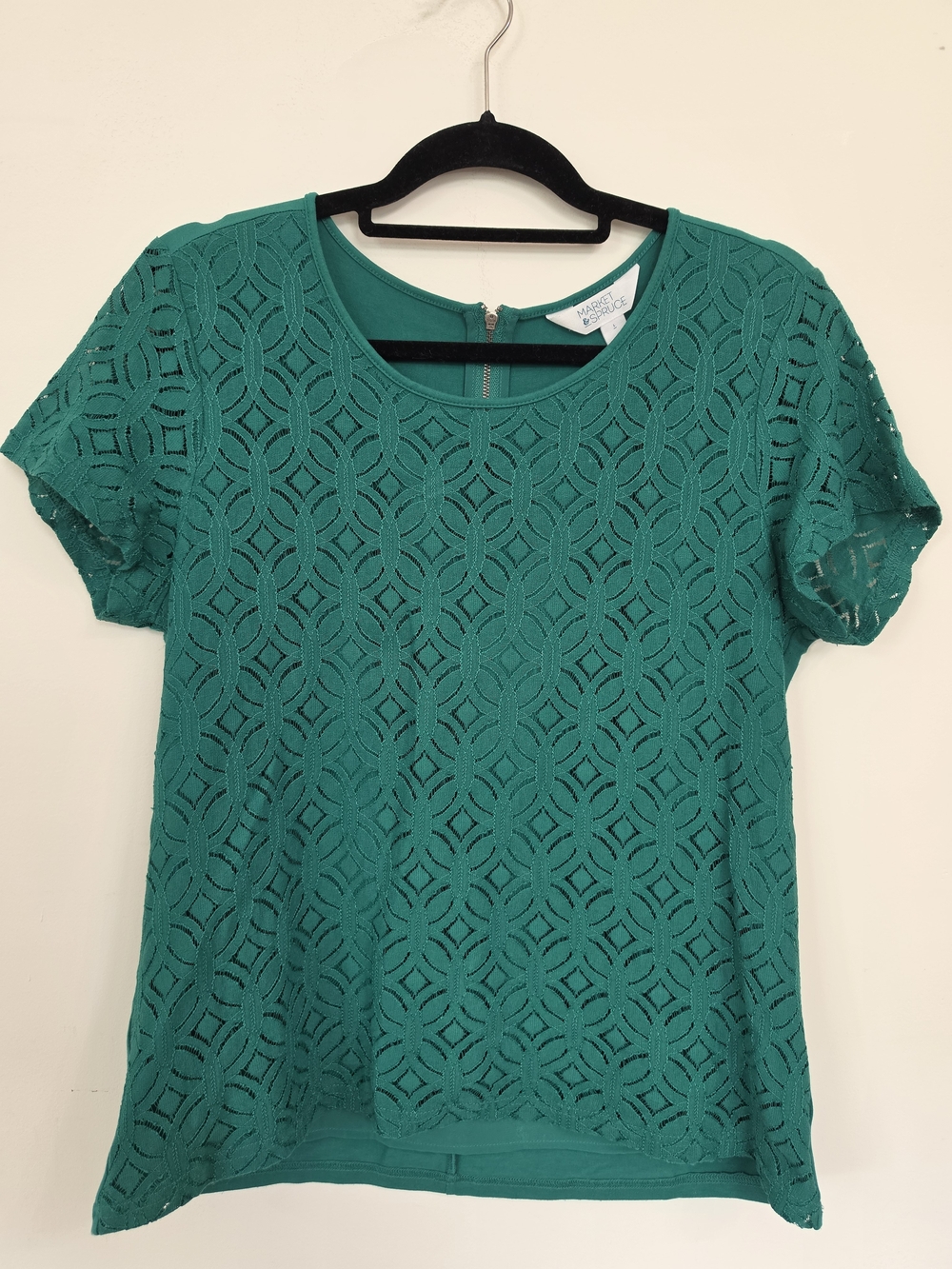 Bundle- 2 Market & Spruce Lace Overlay Short-Sleeve Tops